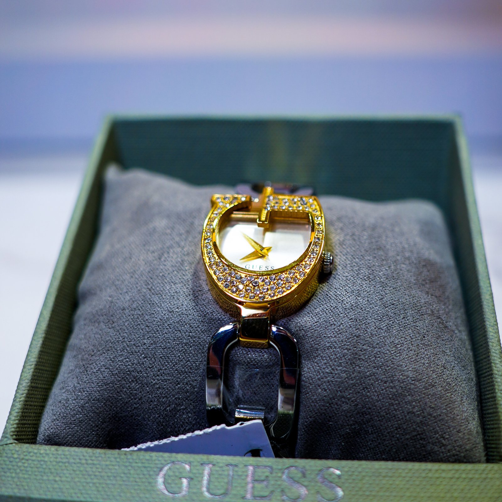 Guess Gold Crystal Ladies Watch - Image 2