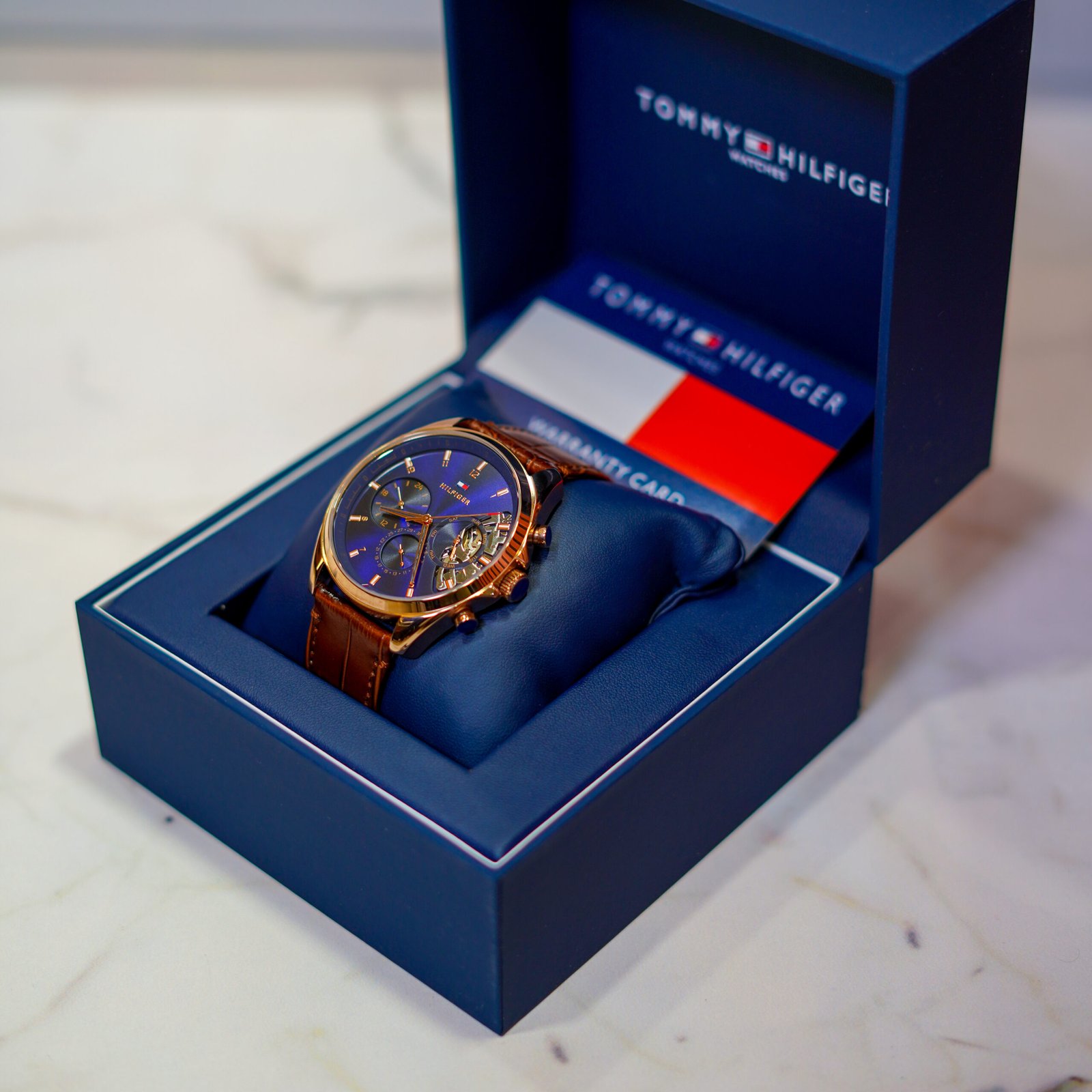 Tommy Hilfiger Blue Skeleton Watch - Image 3