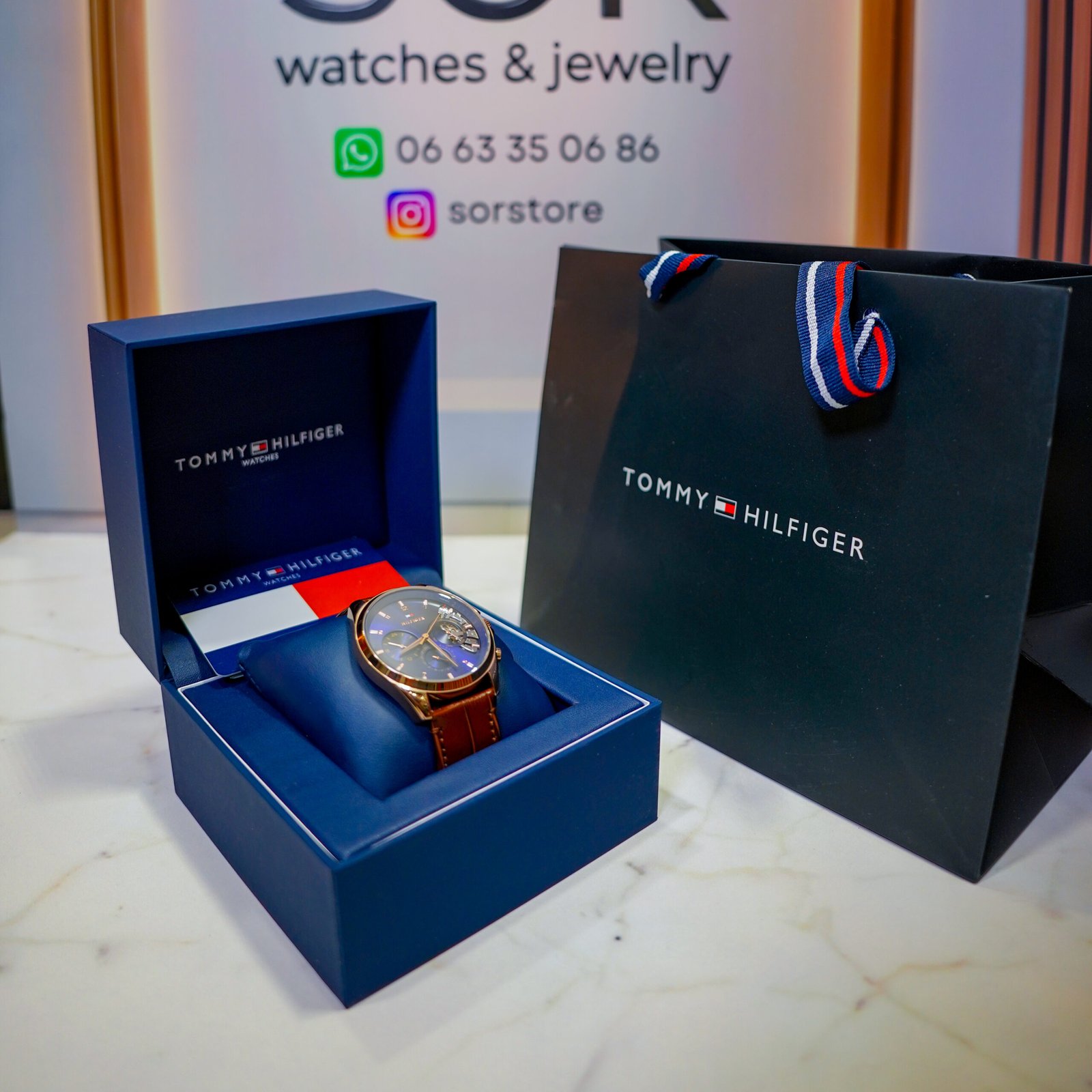 Tommy Hilfiger Blue Skeleton Watch - Image 5
