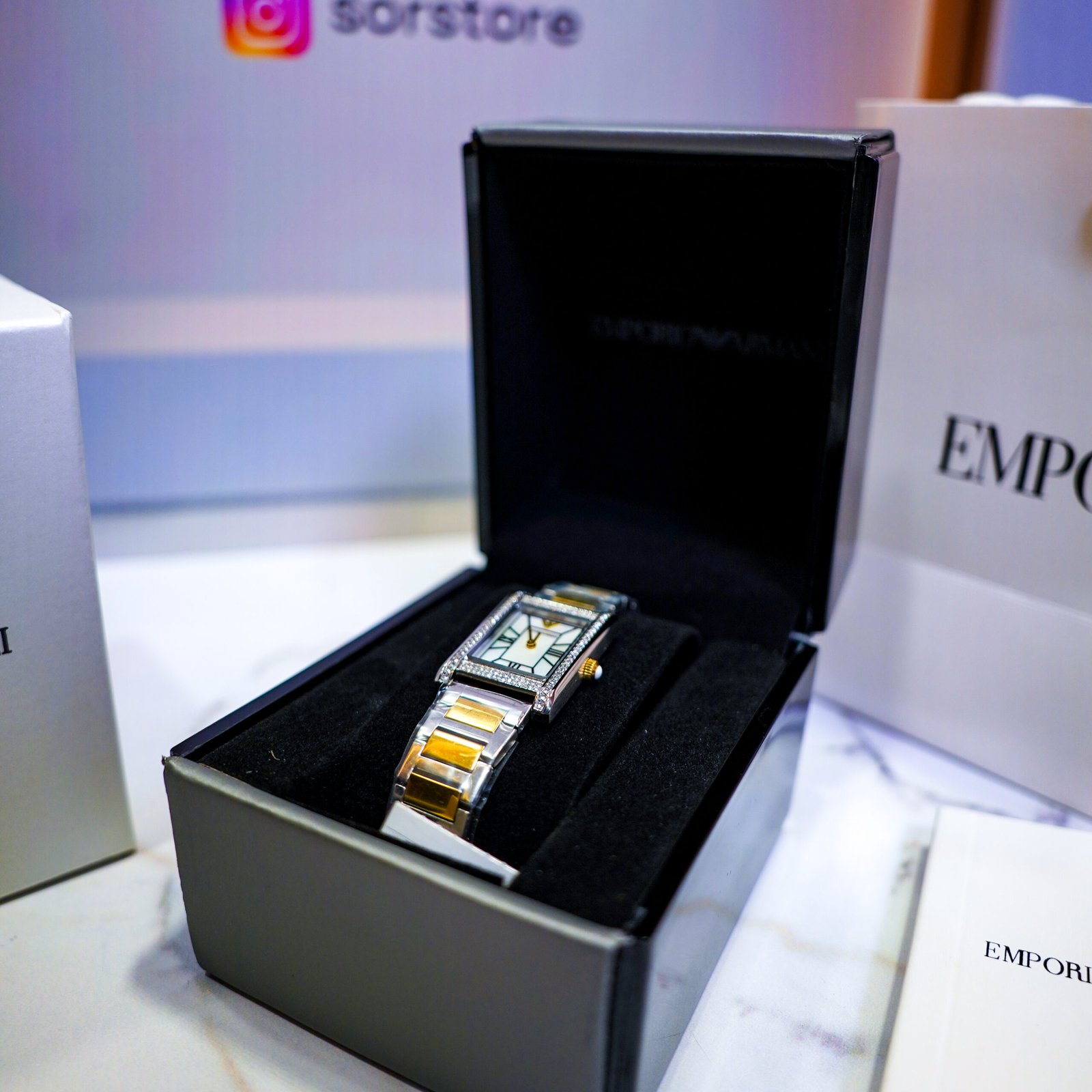 Emporio Armani Two-Tone Crystal Watch - Image 2