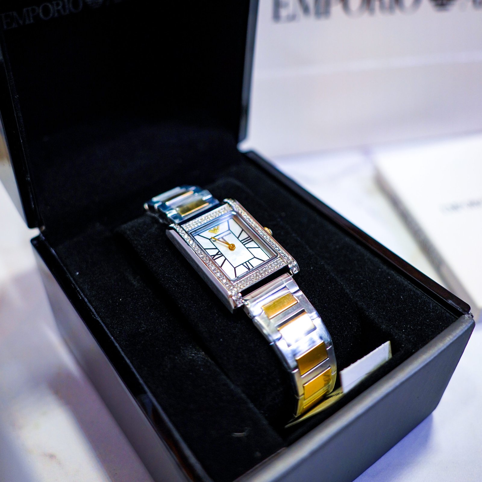 Emporio Armani Two-Tone Crystal Watch - Image 3