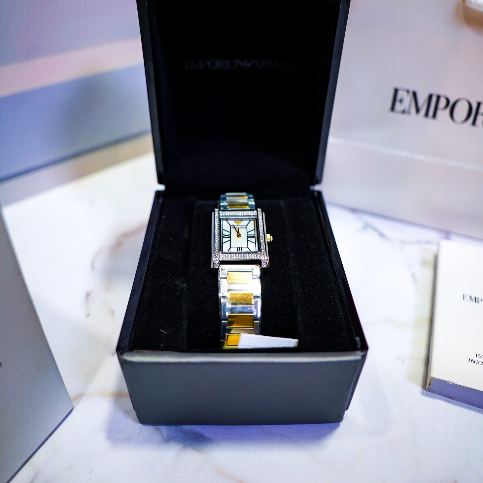 Emporio Armani Two-Tone Crystal Watch - Image 4