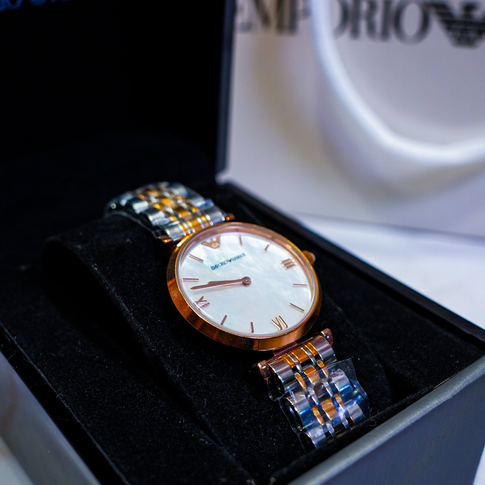 Emporio Armani Rose Gold Two-Tone Watch - Image 3