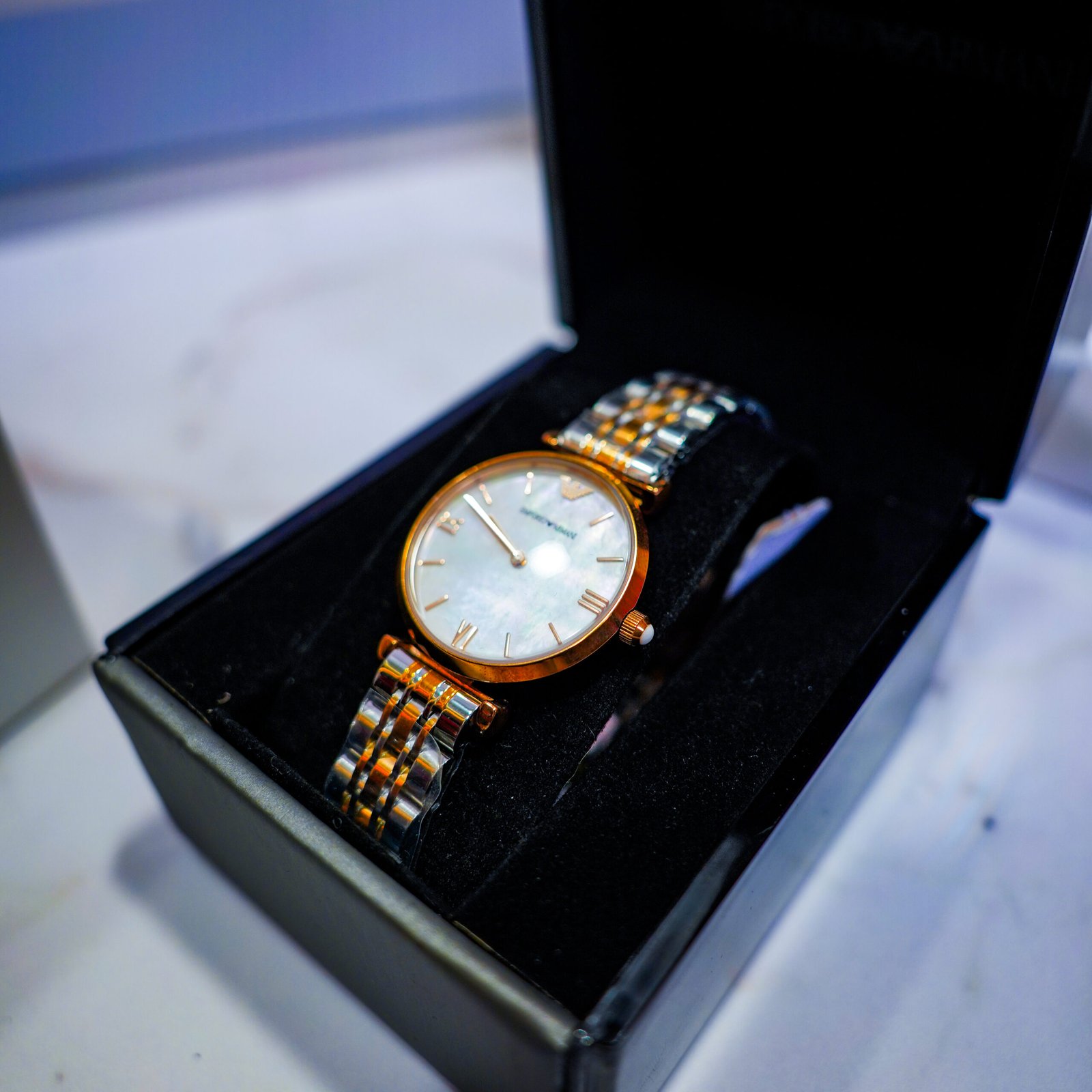 Emporio Armani Rose Gold Two-Tone Watch - Image 4
